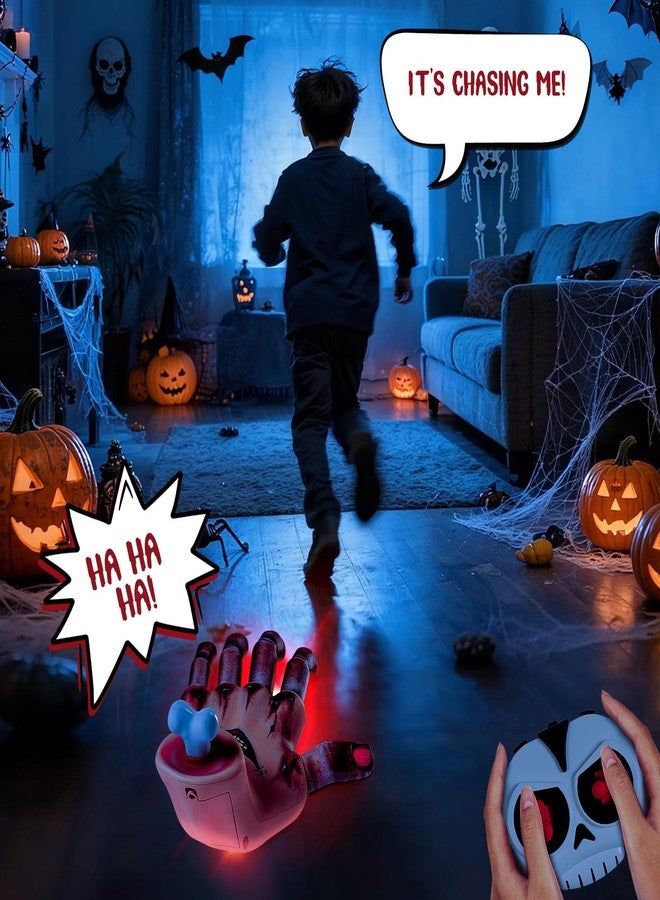 كودو يد متحركة زاحفة على شكل "الشيء" يوم الأربعاء، مع مؤثرات صوتية وضوئية مخيفة، زينة هالوين يوم الأربعاء، دعامة رعب داخلية وخارجية للبيت المسكون، ديكور حفلات الرعب، حديقة المنزل - Image 3